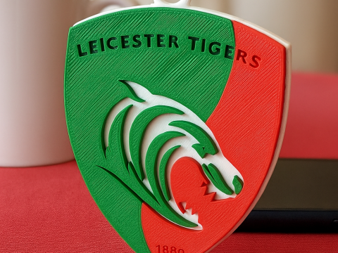 PREM Rugby Leicester Tigers llavero insignia color imprimible y renderizable Modelo de impresión 3D