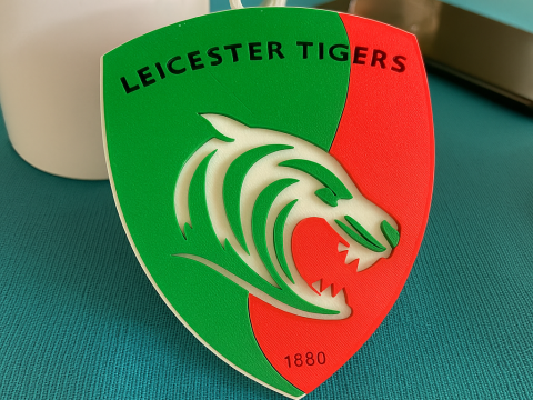 PREM Rugby Leicester Tigers llavero insignia color imprimible y renderizable Modelo de impresión 3D