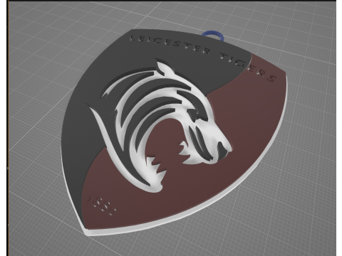 PREM Rugby Leicester Tigers llavero insignia color imprimible y renderizable Modelo de impresión 3D