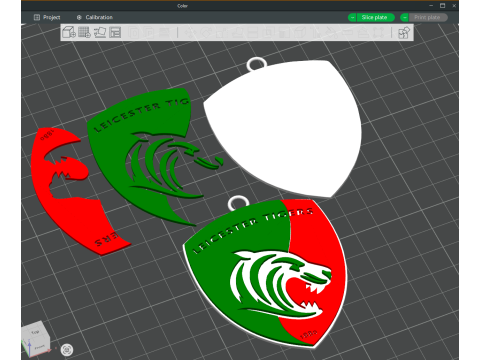 PREM Rugby Leicester Tigers llavero insignia color imprimible y renderizable Modelo de impresión 3D