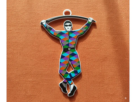 PREM Rugby Harlequin FC keychain badge color printable and renderable 3D Print Model