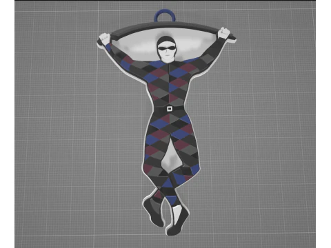 PREM Rugby Harlequin FC keychain badge color printable and renderable 3D Print Model