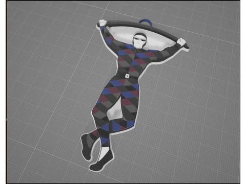 PREM Rugby Harlequin FC keychain badge color printable and renderable 3D Print Model
