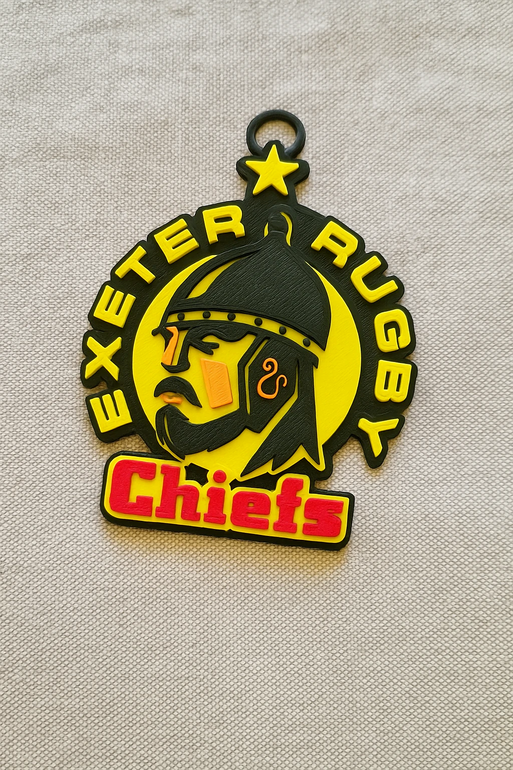 PREM Rugby Exeter Chiefs keychain badge color printable and renderable 3D Print Model .c4d .max .obj .3ds .fbx .stl .blend 