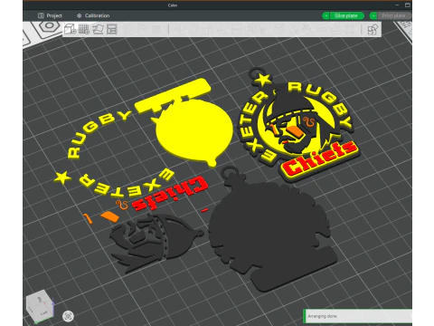 PREM Rugby Exeter Chiefs keychain badge color printable and renderable 3D Print Model