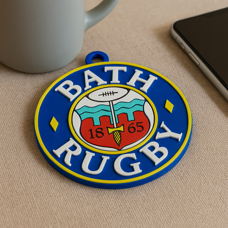 PREM Rugby Bath keychain badge color printable and renderable 3D प्रिंट मॉडल .c4d .max .obj .3ds .fbx .stl .blend 