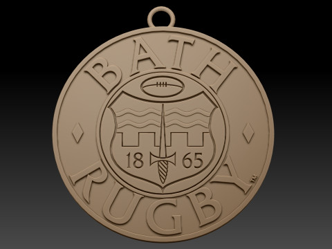 PREM Rugby Bath keychain badge color printable and renderable 3D प्रिंट मॉडल