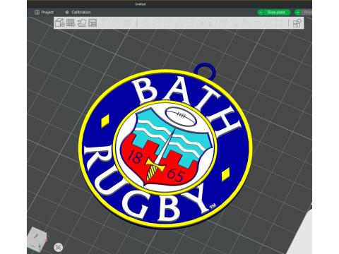 PREM Rugby Bath keychain badge color printable and renderable 3D प्रिंट मॉडल