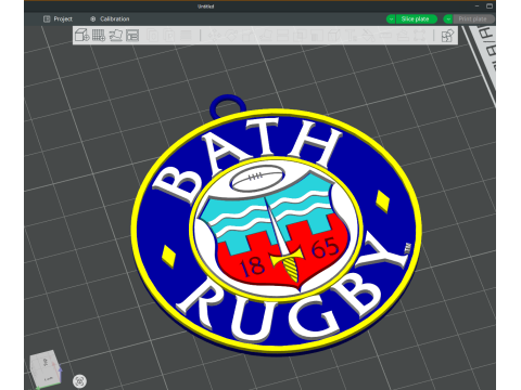 PREM Rugby Bath keychain badge color printable and renderable 3D प्रिंट मॉडल