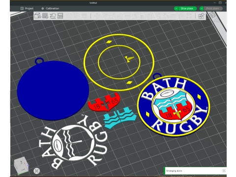 PREM Rugby Bath keychain badge color printable and renderable 3D प्रिंट मॉडल