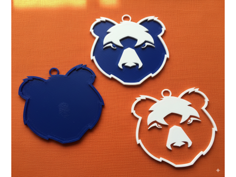 PREM Rugby Bristol Bears keychain badge color printable and renderable Modello di stampa 3D