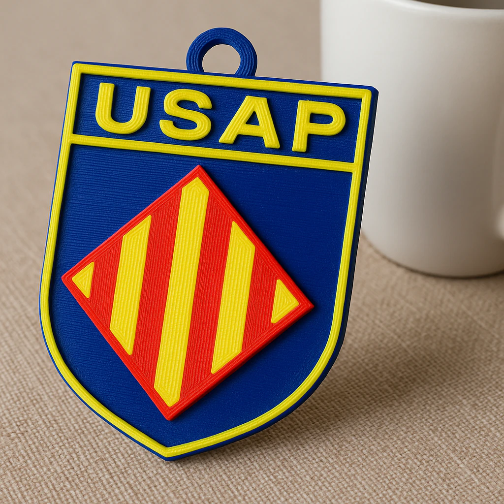 Top 14 Usa Perpignan keychain badge color printable and renderable 3D Print Model .c4d .max .obj .3ds .fbx .stl .blend 