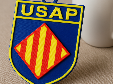Top 14 Usa Perpignan keychain badge color printable and renderable 3D 打印模型