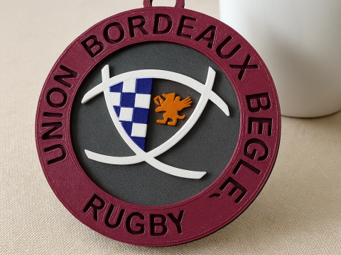 Top 14 Union Bordeaux Begles keychain badge color printable and renderable 3D 打印模型