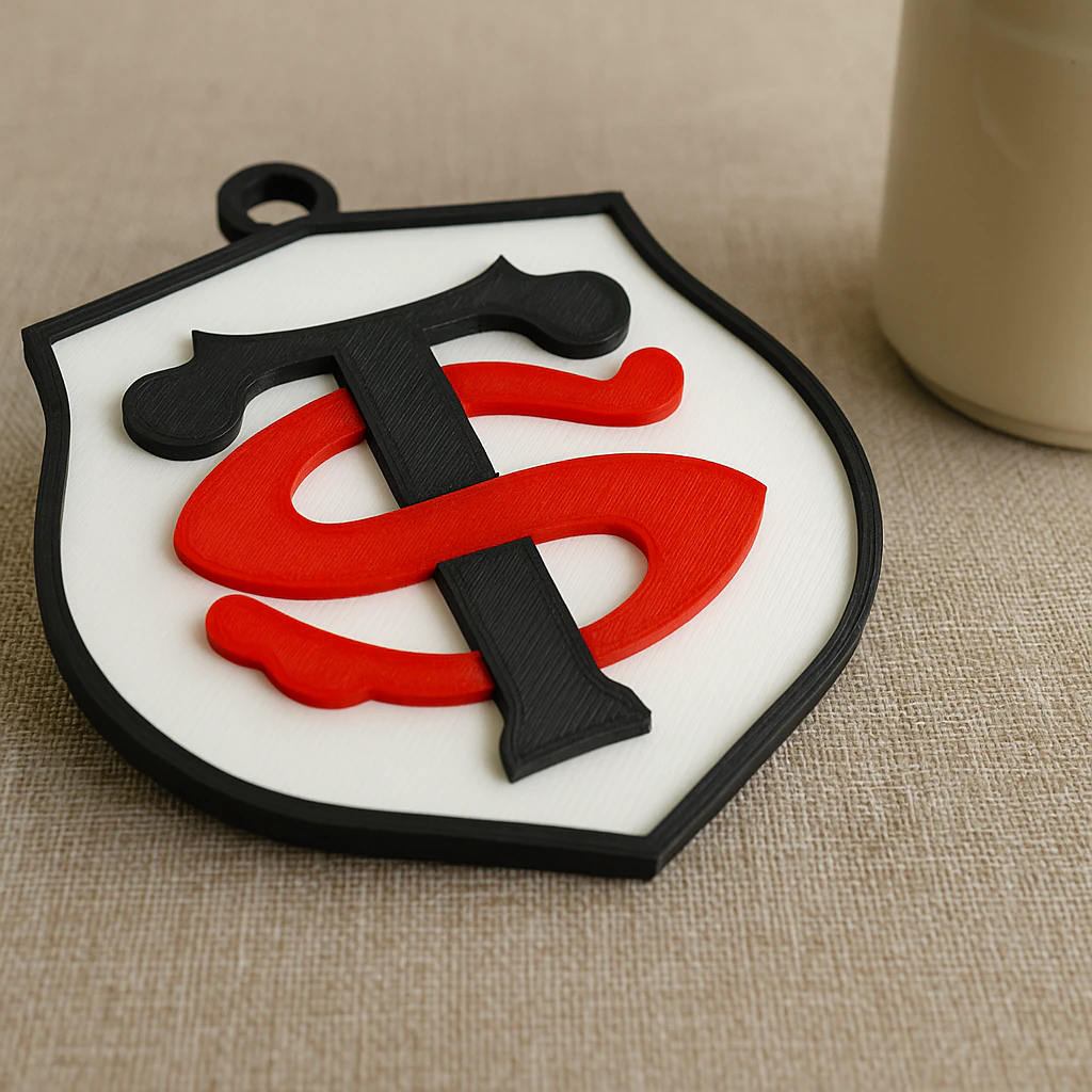 Top 14 Stade Toulousain keychain badge color printable and renderable 3D Print Model .c4d .max .obj .3ds .fbx .stl .blend 