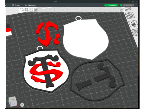 Top 14 Stade Toulousain keychain badge color printable and renderable 3D Принт Модель