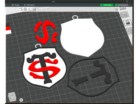 Top 14 Stade Toulousain keychain badge color printable and renderable 3D Print Model