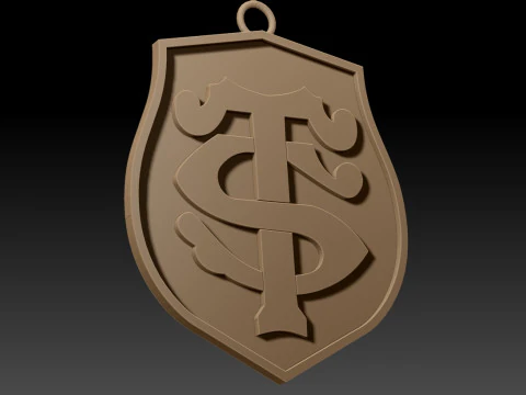Top 14 Stade Toulousain keychain badge color printable and renderable 3D Print Model