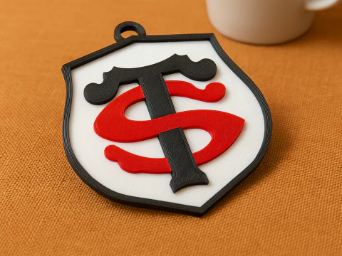 Top 14 Stade Toulousain keychain badge color printable and renderable 3D Print Model