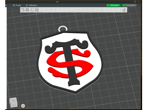 Top 14 Stade Toulousain keychain badge color printable and renderable 3D Print Model