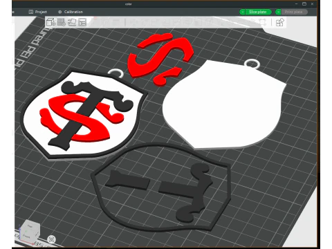Top 14 Stade Toulousain keychain badge color printable and renderable 3D Print Model