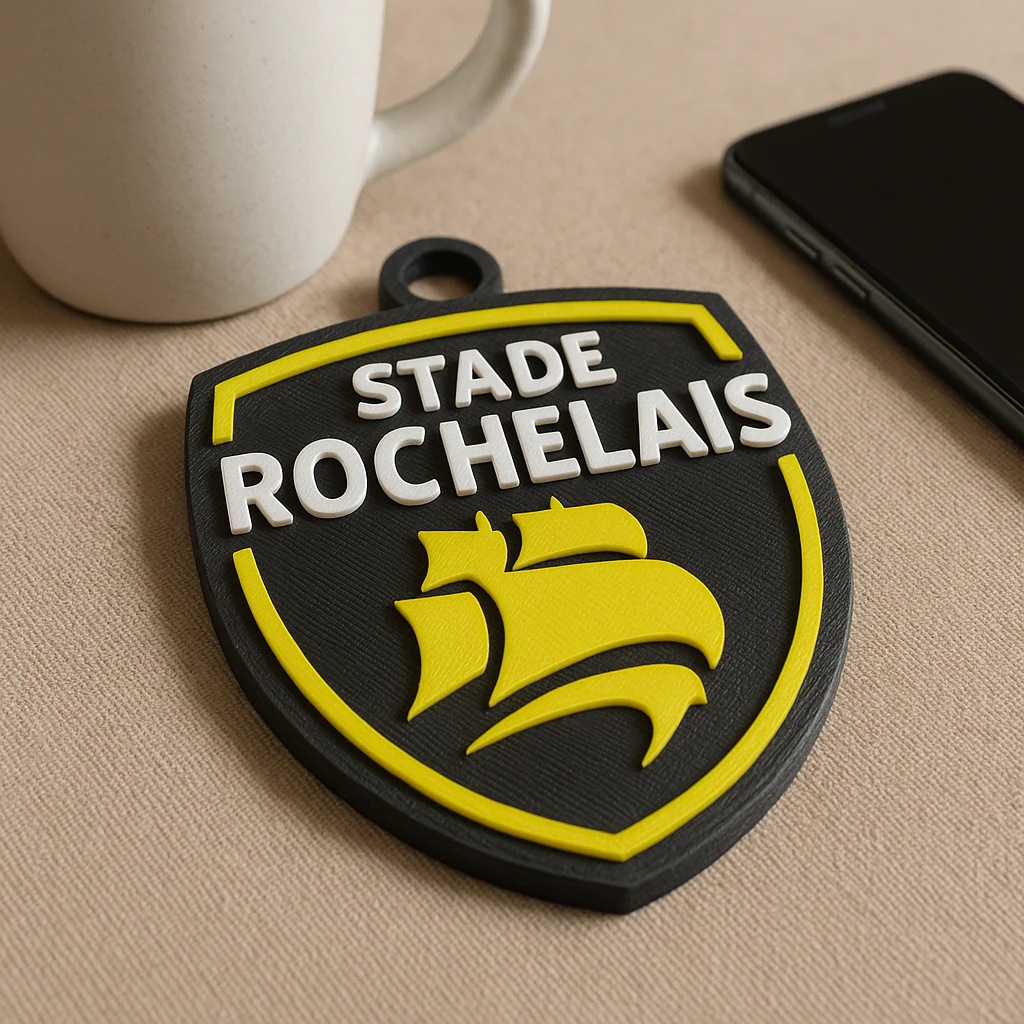Top 14 Stade Rochelais Keychain Badge Color Printable 3D Print Model .c4d .max .obj .3ds .fbx .stl .blend 