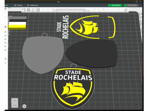 Top 14 Stade Rochelais Keychain Badge Color Printable 3D 打印模型