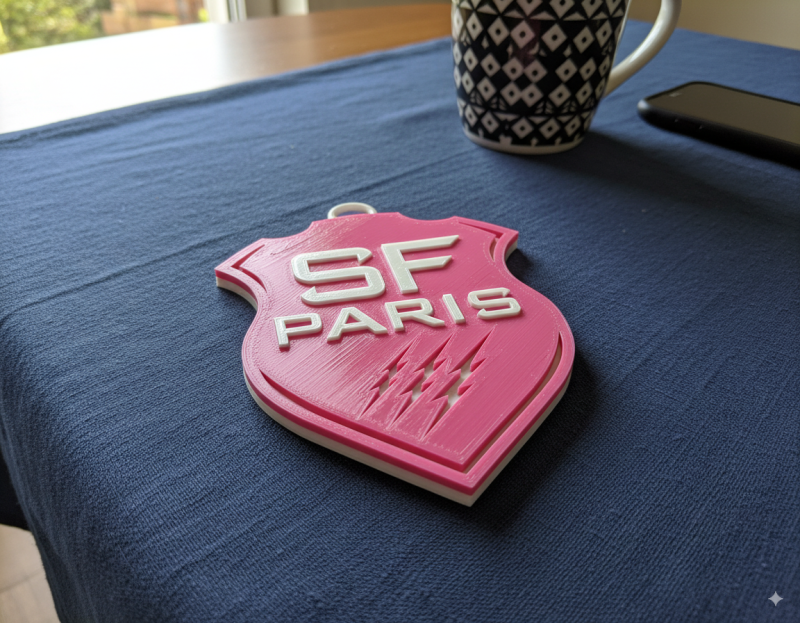 Top 14 Stade francais keychain badge color printable and renderable 3D 打印模型 .c4d .max .obj .3ds .fbx .stl .blend 