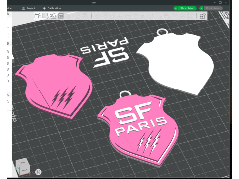 Top 14 Stade francais keychain badge color printable and renderable 3D 打印模型
