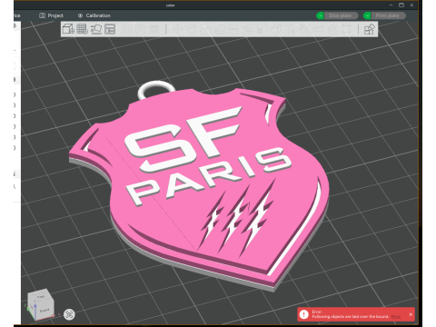 Top 14 Stade francais keychain badge color printable and renderable 3D 打印模型