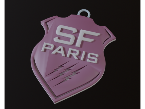 Top 14 Stade francais keychain badge color printable and renderable 3D 打印模型