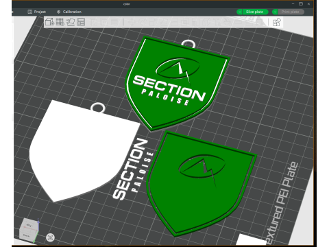 Top 14 Section Paloise keychain badge color printable and renderable 3D Принт Модель