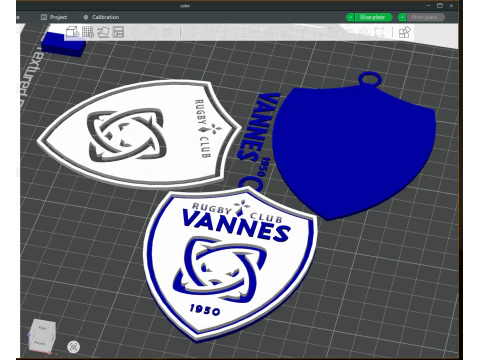 Top 14 RC Vannes keychain badge color printable and renderable 3D Print Model