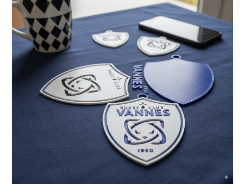 Top 14 RC Vannes keychain badge color printable and renderable 3D 打印模型