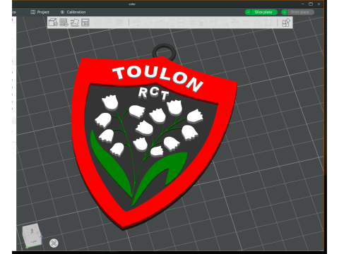 Top 14 RC Toulon keychain badge color printable and renderable 3D Print Model