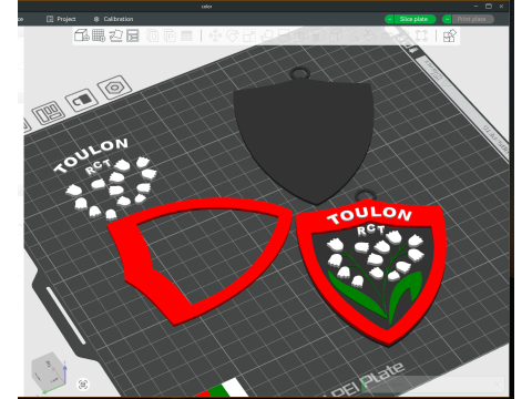 Top 14 RC Toulon keychain badge color printable and renderable 3D Print Model