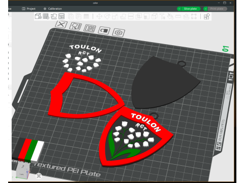 Top 14 RC Toulon keychain badge color printable and renderable 3D Print Model