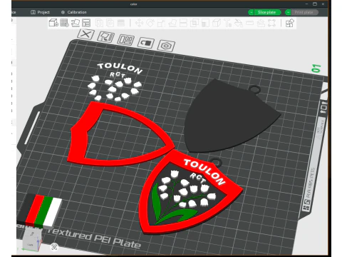 Top 14 RC Toulon keychain badge color printable and renderable 3D Print Model