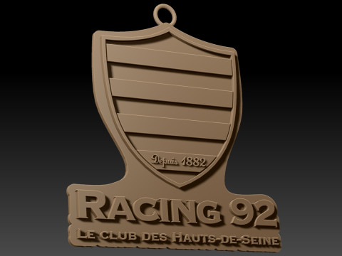 Top 14 Racing 92 keychain badge color printable and renderable Modello di stampa 3D