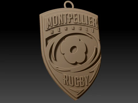 Top 14 Lyon Olympique keychain badge color printable and renderable 3D Print Model
