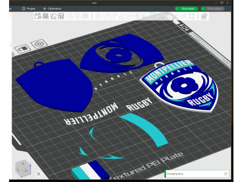 Top 14 Lyon Olympique keychain badge color printable and renderable 3D Baskı Modeli