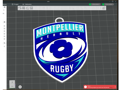 Top 14 Lyon Olympique keychain badge color printable and renderable 3D Baskı Modeli