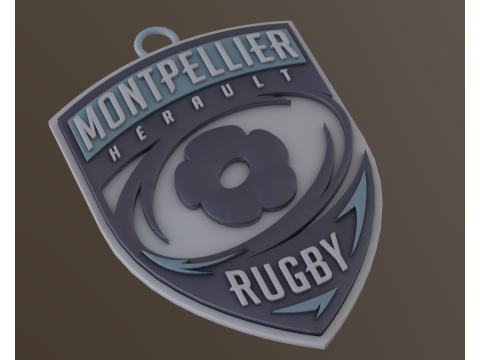 Top 14 Lyon Olympique keychain badge color printable and renderable 3D Baskı Modeli