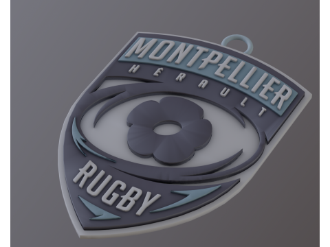 Top 14 Lyon Olympique keychain badge color printable and renderable 3D Baskı Modeli