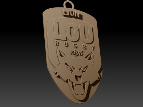 Top 14 Lyon Olympique keychain badge color printable and renderable Modello di stampa 3D