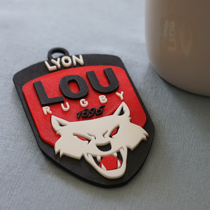 Top 14 Lyon Olympique keychain badge color printable and renderable Modello di stampa 3D .c4d .max .obj .3ds .fbx .stl .blend 