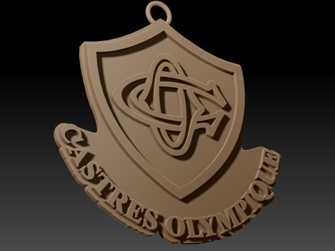 Top 14 Castres Olympique keychain badge color printable and renderable Modello di stampa 3D