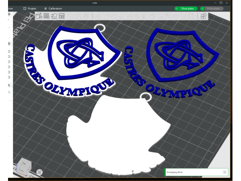 Top 14 Castres Olympique keychain badge color printable and renderable Modello di stampa 3D