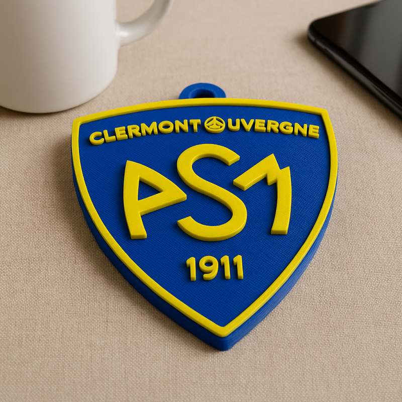 Top 14 ASM Clermont keychain badge color printable and renderable Modello di stampa 3D .c4d .max .obj .3ds .fbx .stl .blend 