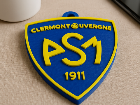 Top 14 ASM Clermont keychain badge color printable and renderable Modello di stampa 3D